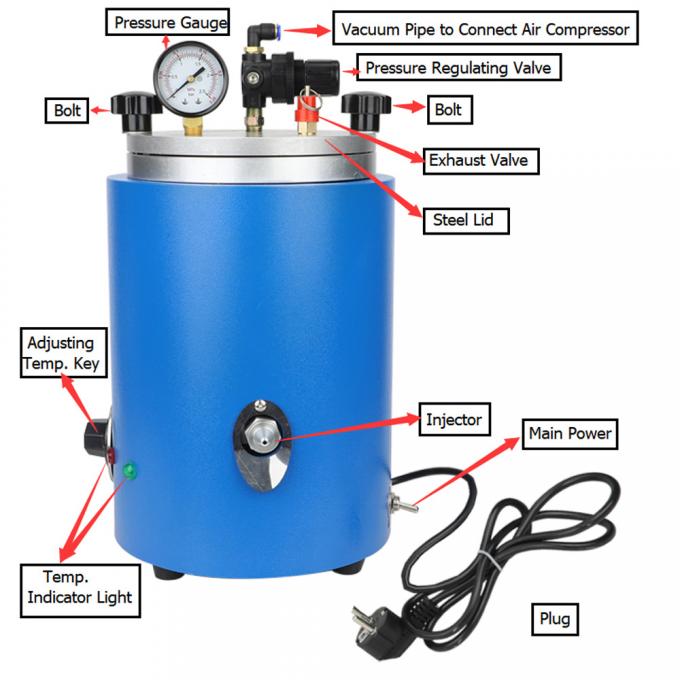 ज्वैलरी 500W मैनुअल कंट्रोल के लिए 5.5LB टैंक वैक्स इंजेक्टर 1